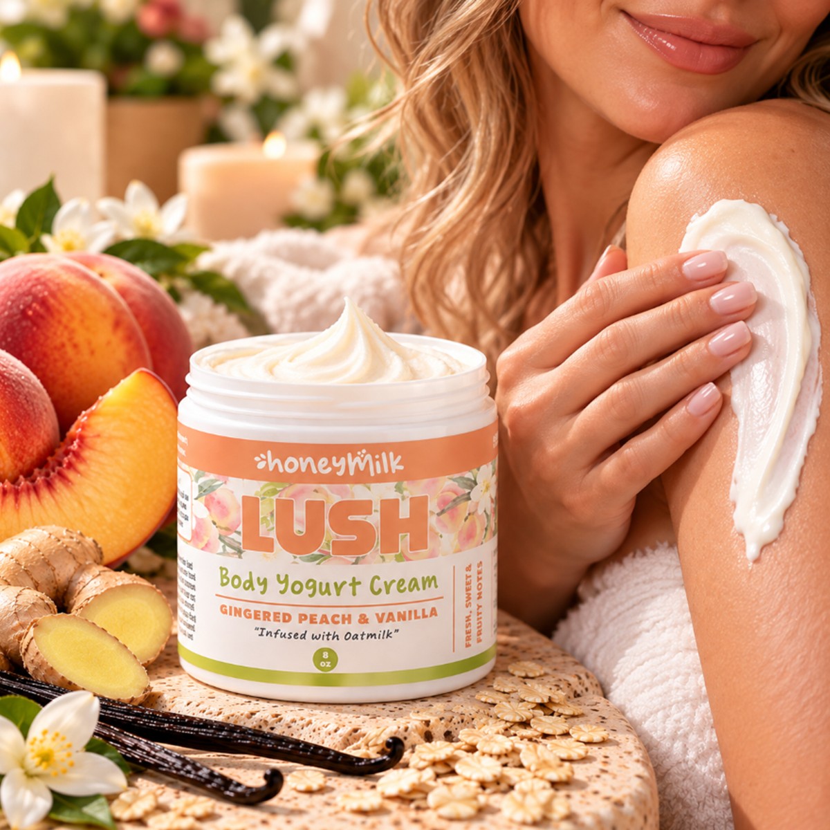 LUSH Body Yogurt Cream (Gingered Peach) - Image 2